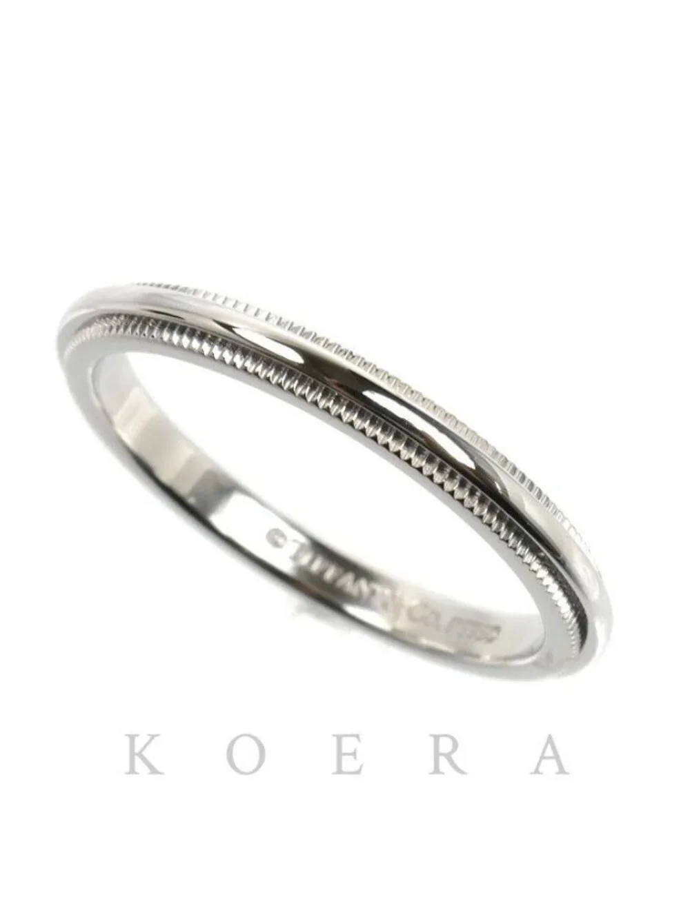 Tiffany & Co Platinum Mil Gray Band Ring Vintage